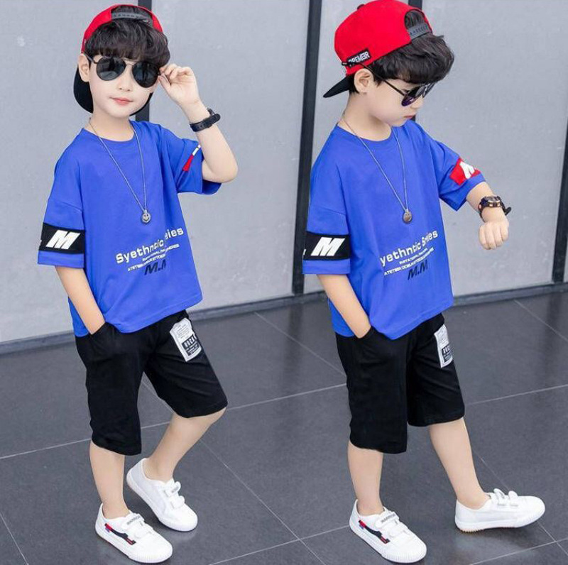 Summer New Boys’ Fashion Trend, Big Children’s Casual Korean Two-piece Suit