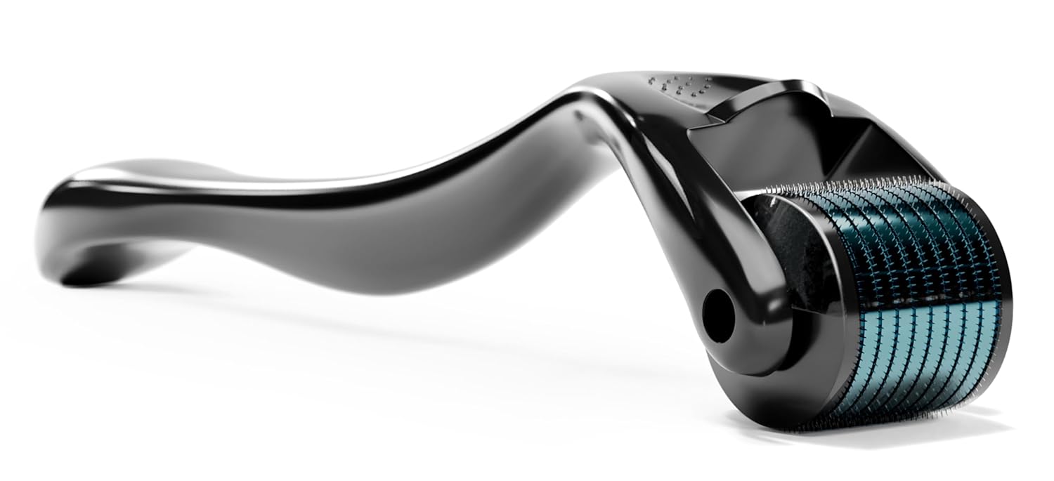 ROSELYNBOUTIQUE Derma Roller for Men & Women – Personal Cosmetic Beauty Tool 0.25mm – Titanium(Black Blue)