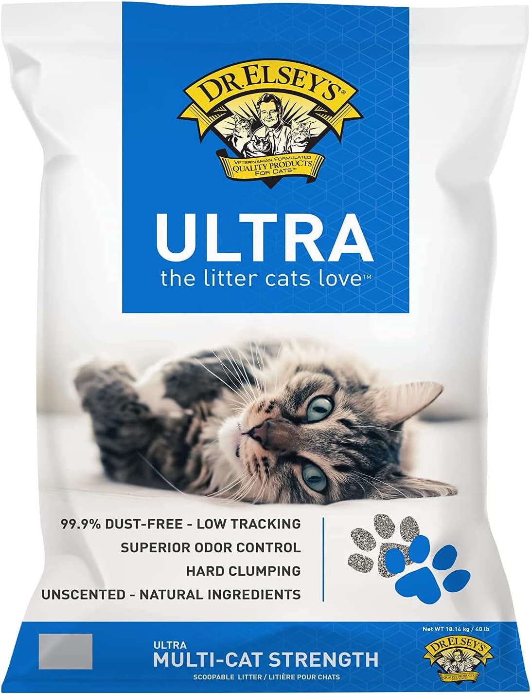 Dr. Elsey’s Ultra UnScented Clumping Clay Cat Litter 40 lb. Bag