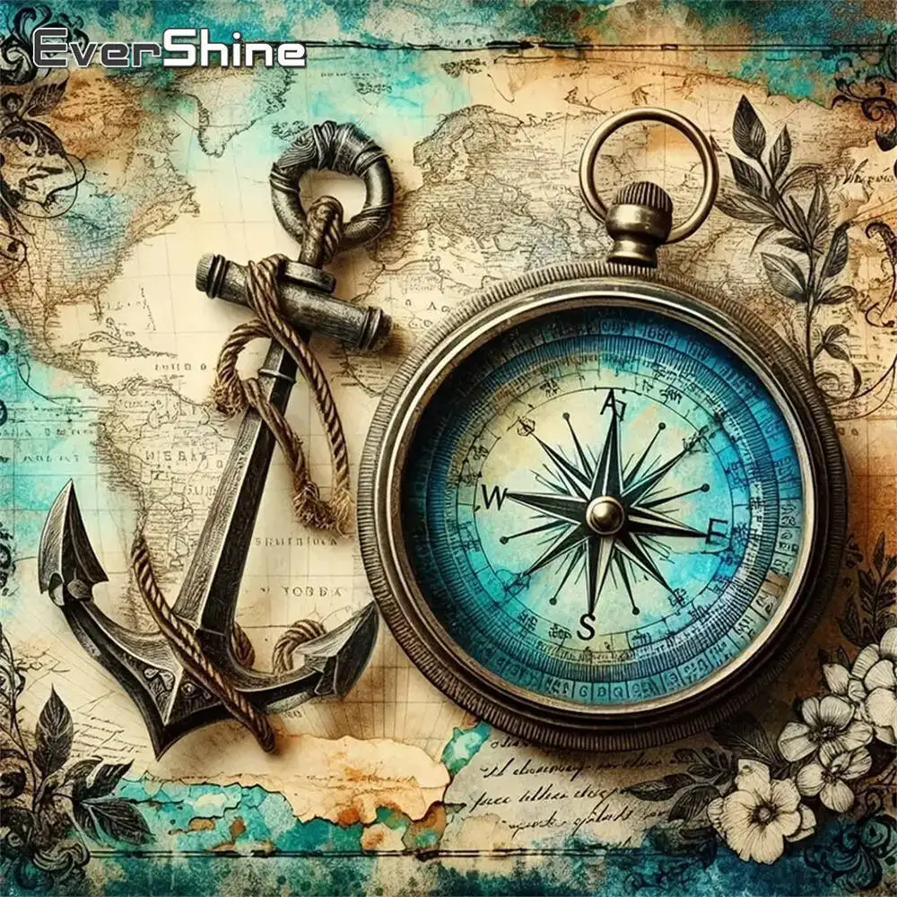 Evershine Full Square Round Diamond Painting Compass Suitable For Beginners DIY Diamond Mosaic Landscape Handmade Gift
