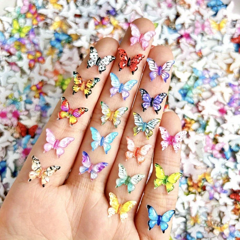 50/100Pcs Mini 3D Resin Butterflies – Multicolor Insect Decorations for Nail Art, Jewelry, and Wedding Crafts | Scrapbooking, Home Decor, Christmas Decorations Bulk Supplies