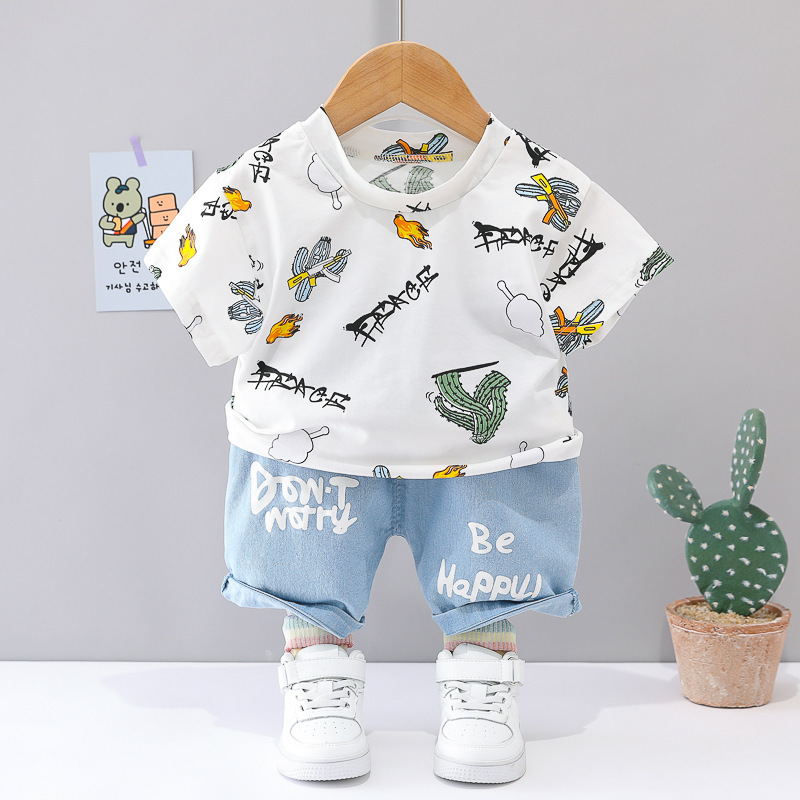 Boys Shirt Fashion Summer Short Sleeve Blouse And Pants