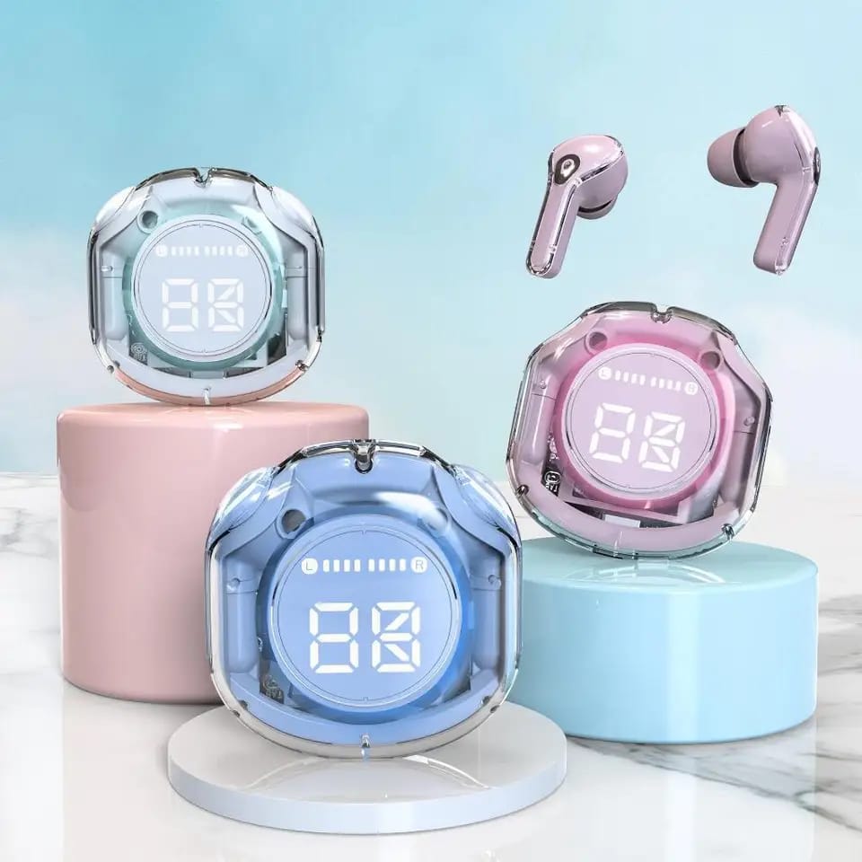 Air 39 Transparent Bluetooth 5.3 Earbuds – Super Bass, ENC & HD Calling
