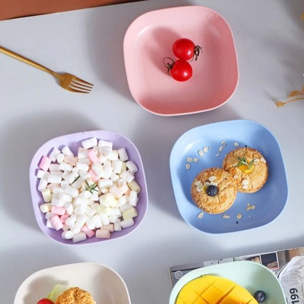 Food Grade Plastic Household Dining Plates | 10 pcs Elliptical Spit Bone Plate Set | Multi-Function & Durable