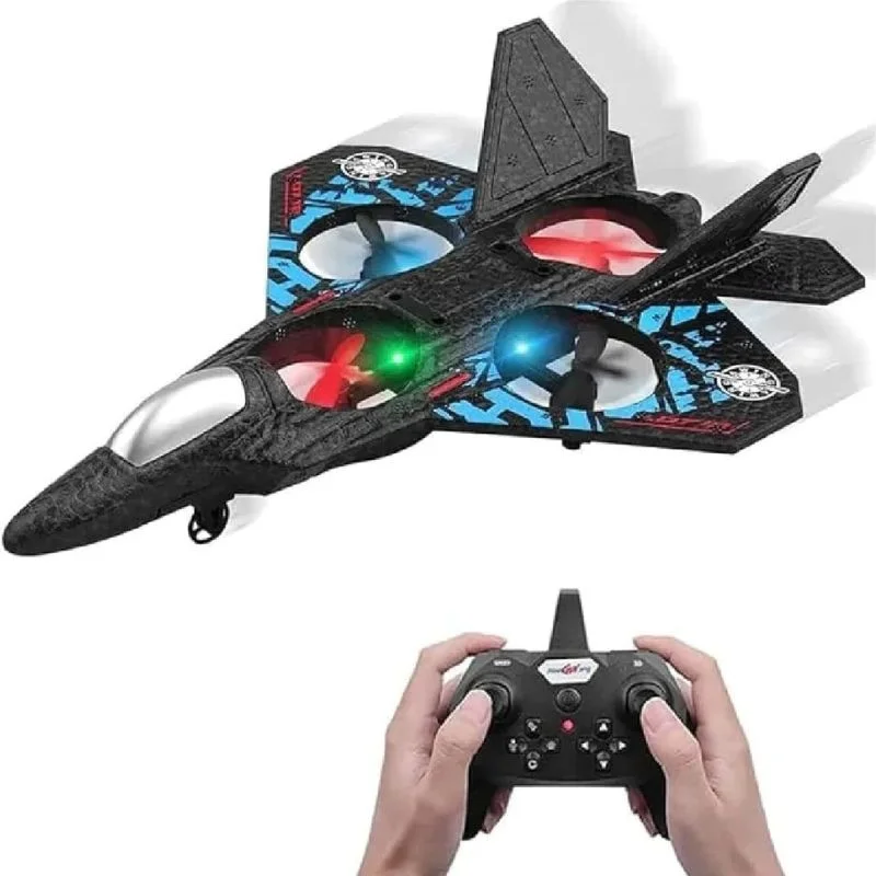 premium rc fighter jet plane 2.4 | remote control foam airplane toy with lights & 3d stunt glider premium rc fighter jet plane 2.4 | remote control foam airplane toy with lights & 3d stunt glider
