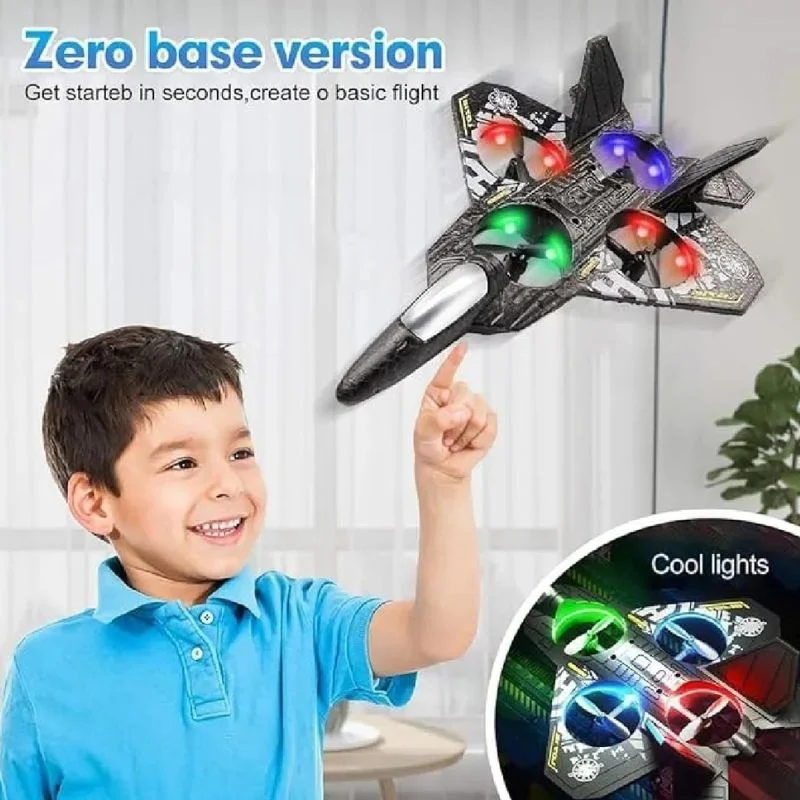 premium rc fighter jet plane 2.4 | remote control foam airplane toy with lights & 3d stunt glider premium rc fighter jet plane 2.4 | remote control foam airplane toy with lights & 3d stunt glider