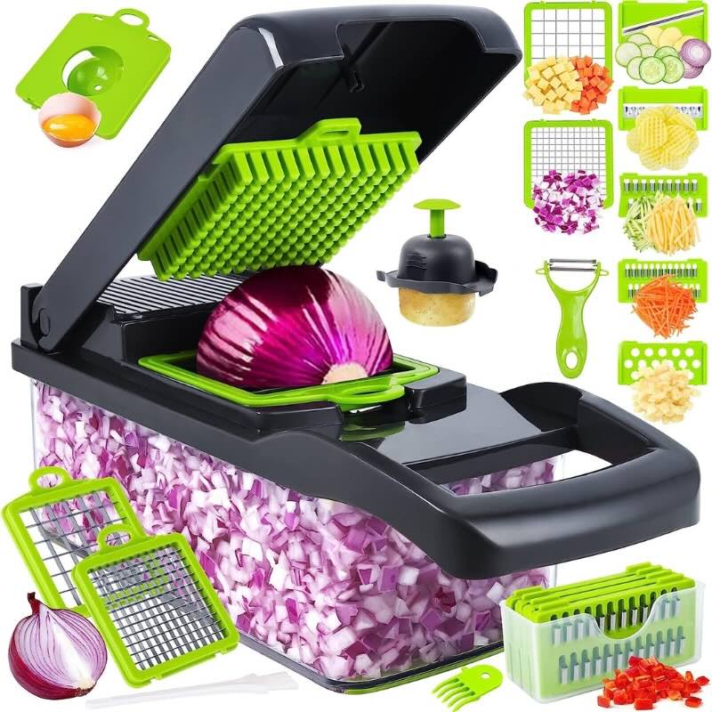 16 in 1 mandoline slicer & vegetable chopper | multifunctional food cutter & grater 16 in 1 mandoline slicer & vegetable chopper | multifunctional food cutter & grater