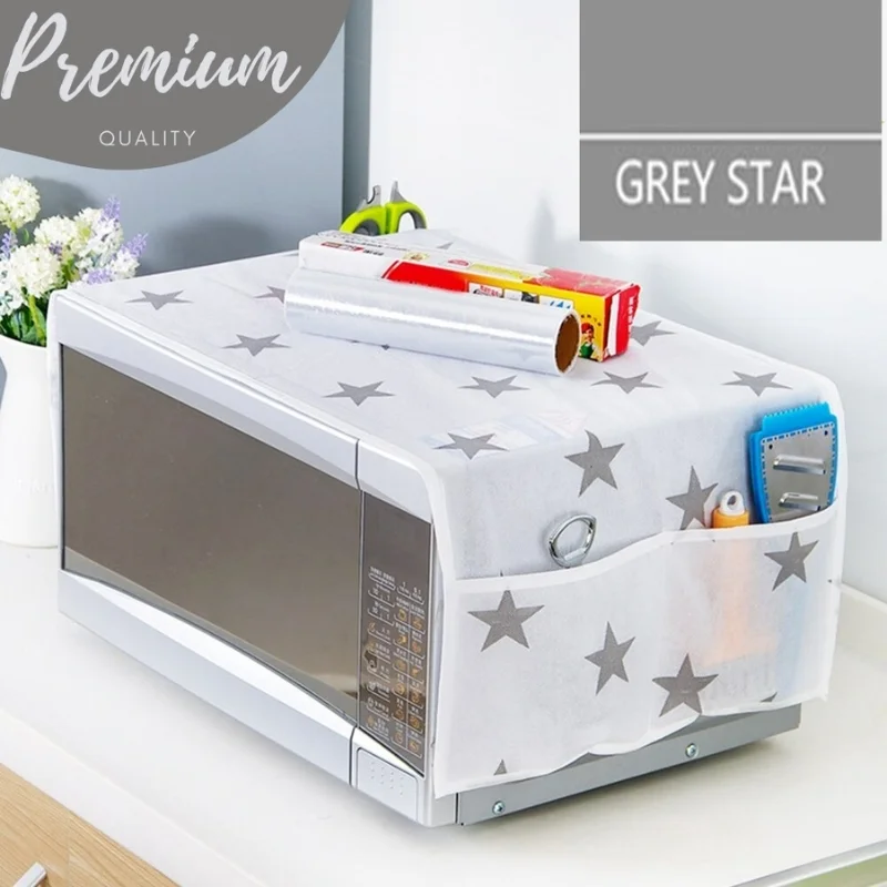 oven & microwave cover | waterproof oil dust protector with double side pockets oven & microwave cover | waterproof oil dust protector with double side pockets
