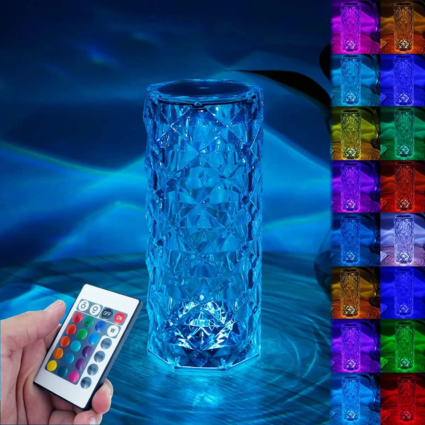 16 colors diamond rose crystal touch lamp | usb rechargeable bedside lamp with remote 16 colors diamond rose crystal touch lamp | usb rechargeable bedside lamp with remote