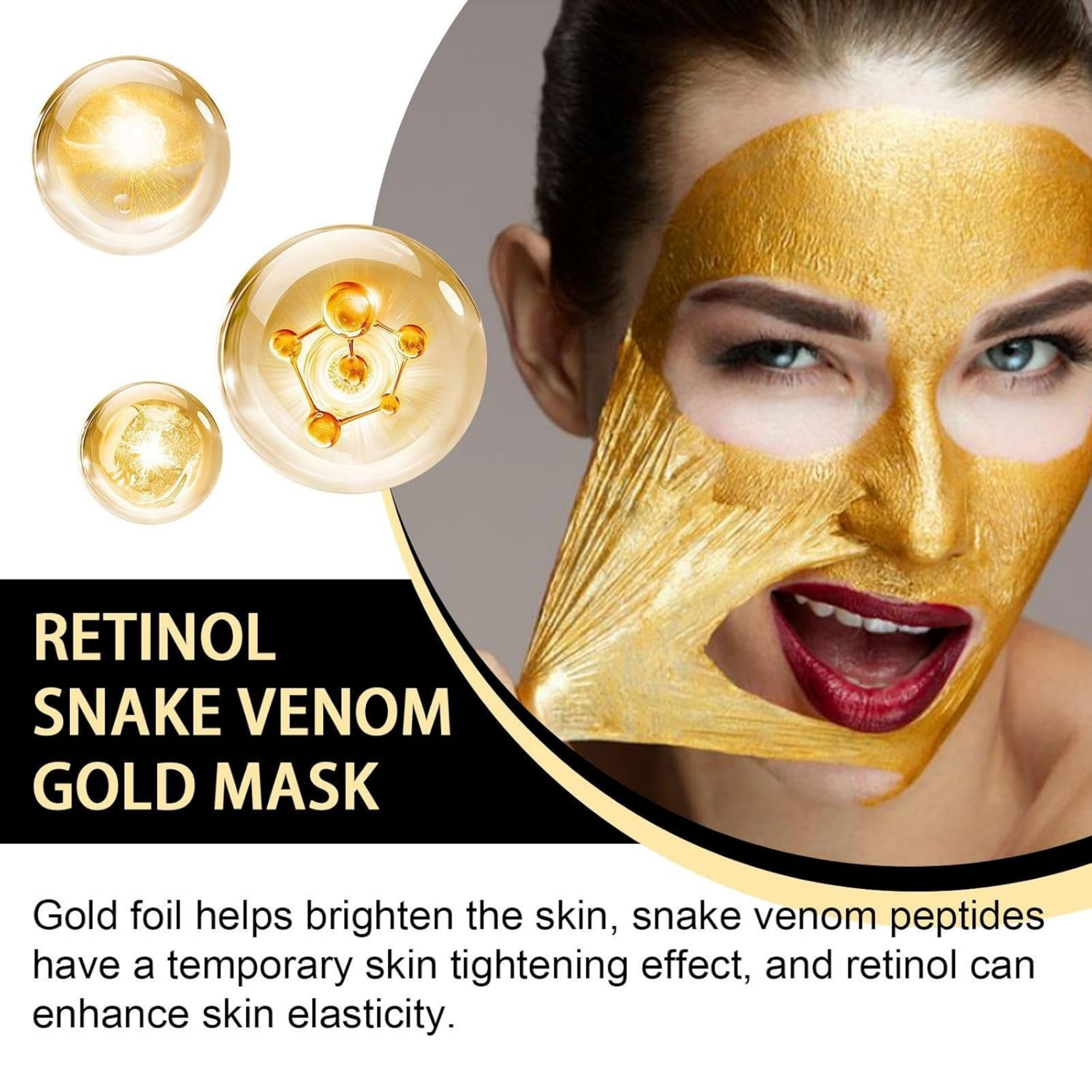 retinol snake venom peptide gold mask | anti aging moisturizing brightening skincare cream 100g retinol snake venom peptide gold mask | anti aging moisturizing brightening skincare cream 100g
