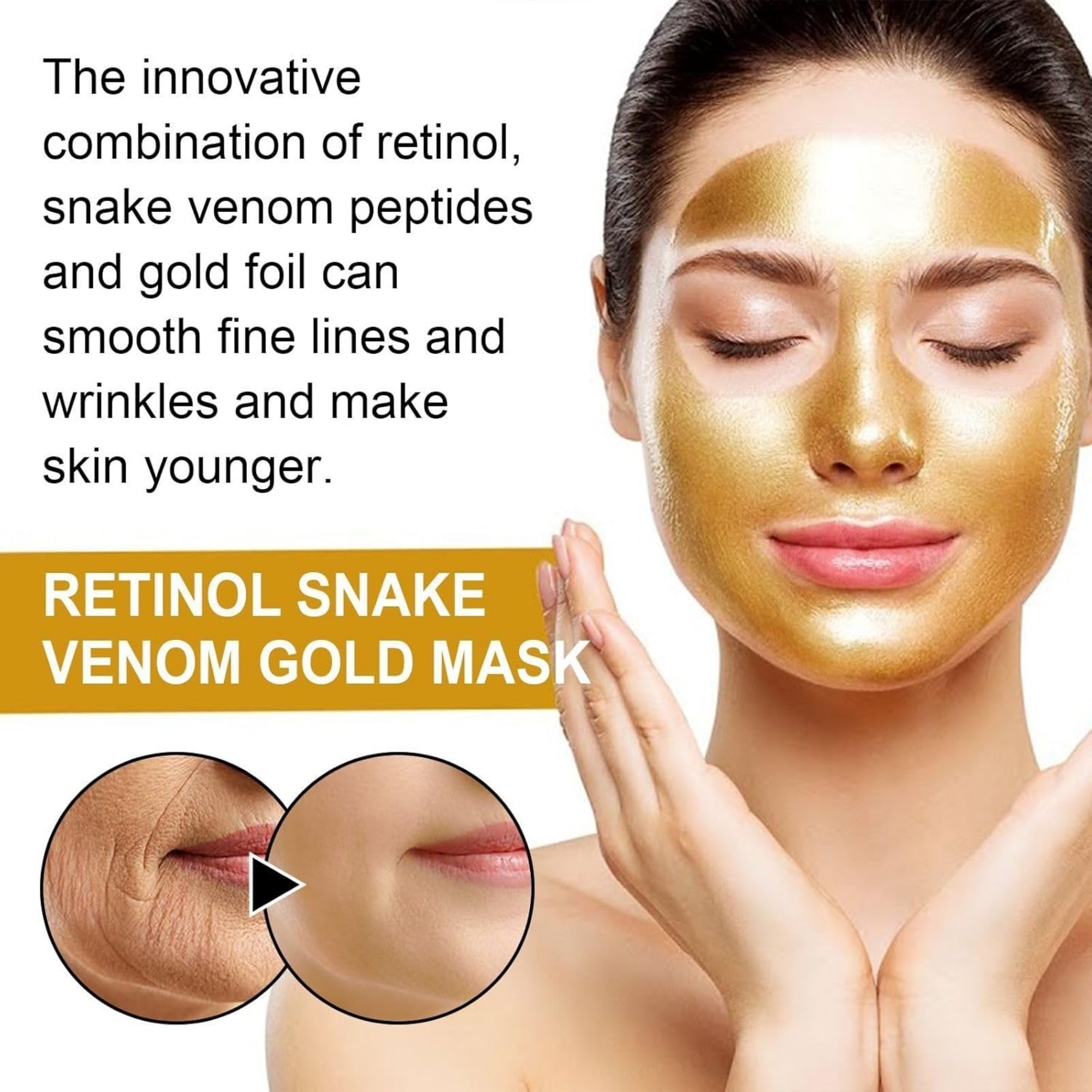 retinol snake venom peptide gold mask | anti aging moisturizing brightening skincare cream 100g retinol snake venom peptide gold mask | anti aging moisturizing brightening skincare cream 100g