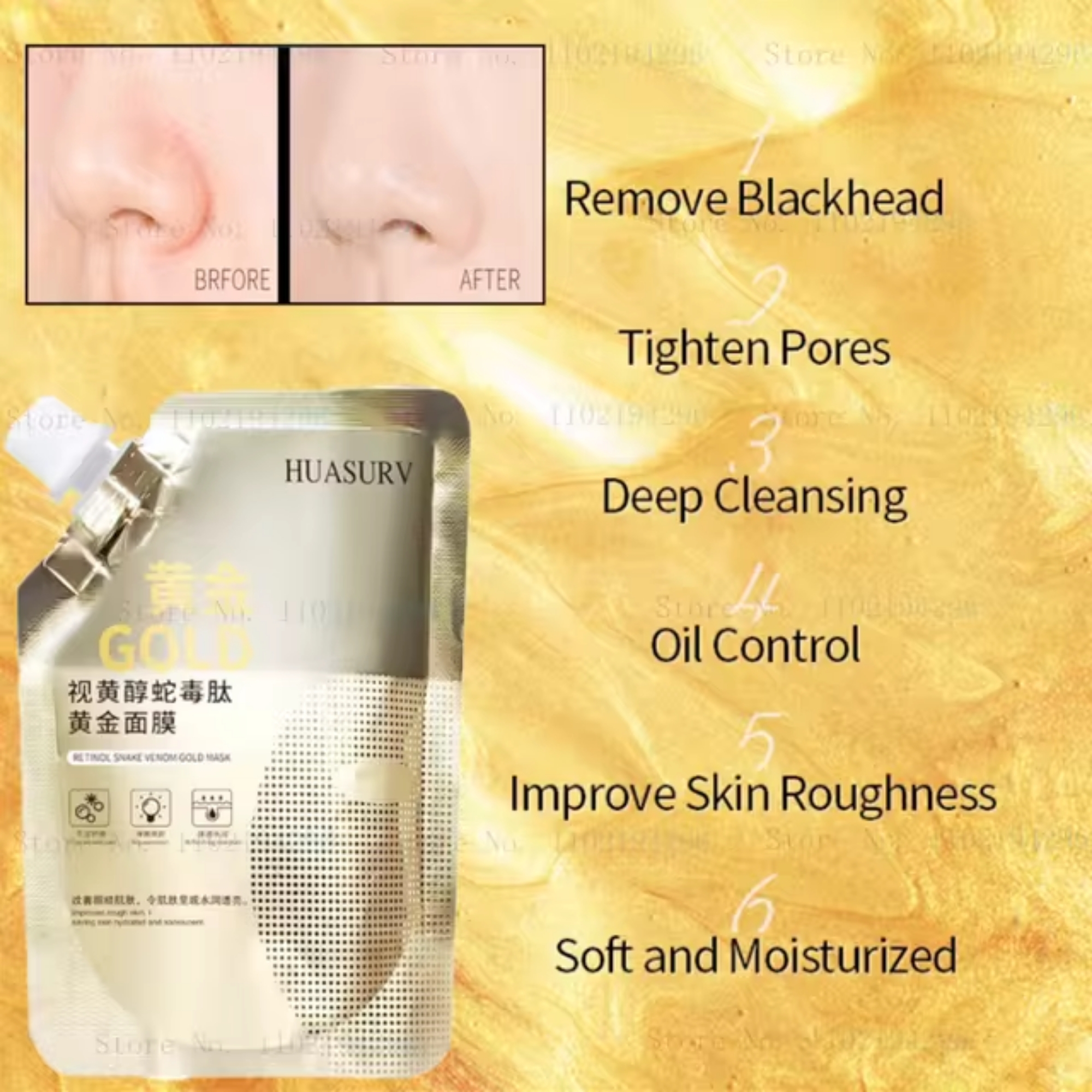 retinol snake venom peptide gold mask | anti aging moisturizing brightening skincare cream 100g retinol snake venom peptide gold mask | anti aging moisturizing brightening skincare cream 100g