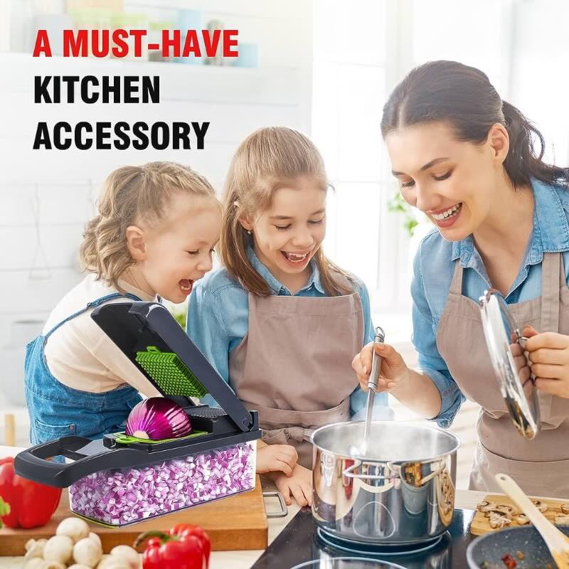 16 in 1 mandoline slicer & vegetable chopper | multifunctional food cutter & grater 16 in 1 mandoline slicer & vegetable chopper | multifunctional food cutter & grater