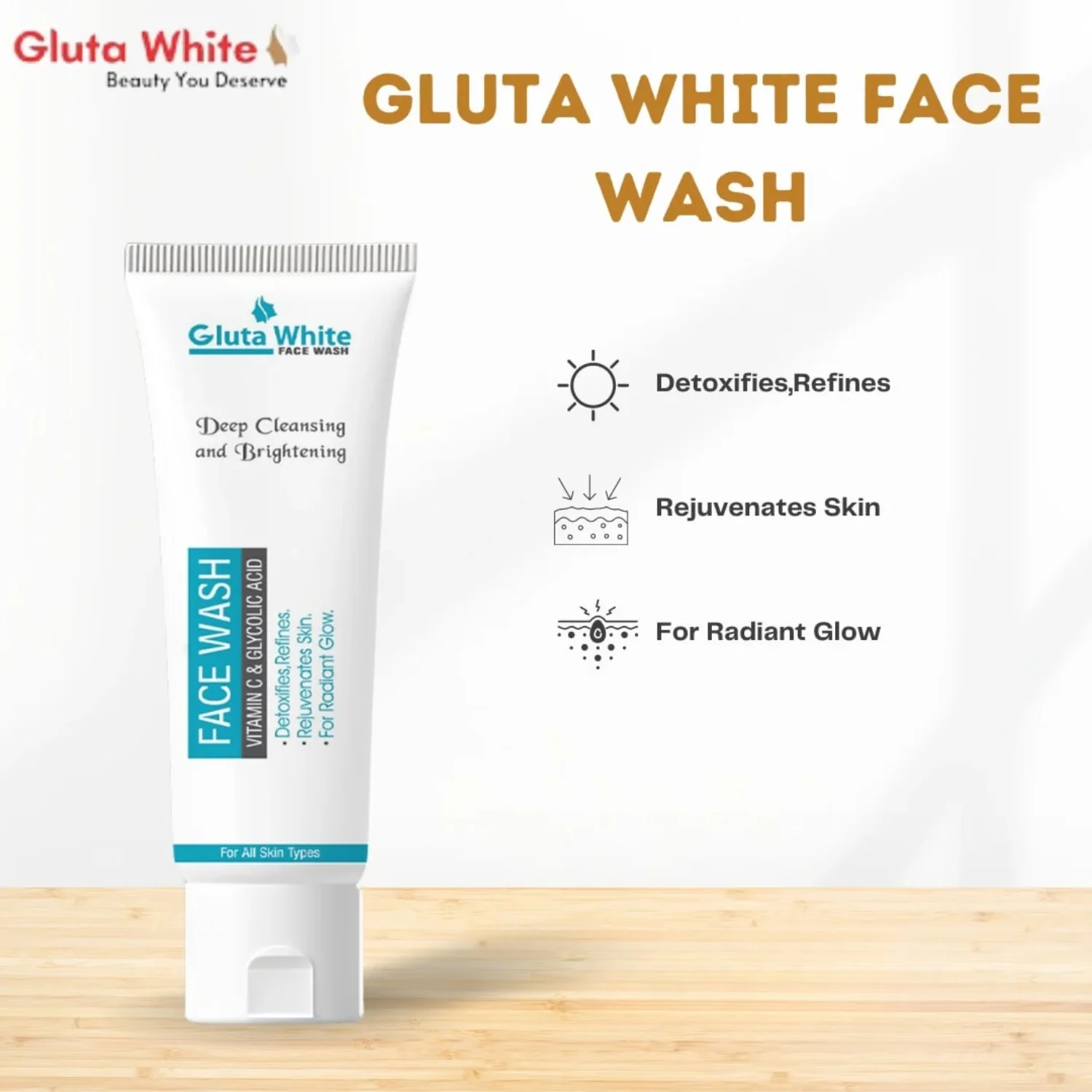 gluta white face wash | deep cleansing brightening oil control gentle daily cleanser gluta white face wash | deep cleansing brightening oil control gentle daily cleanser
