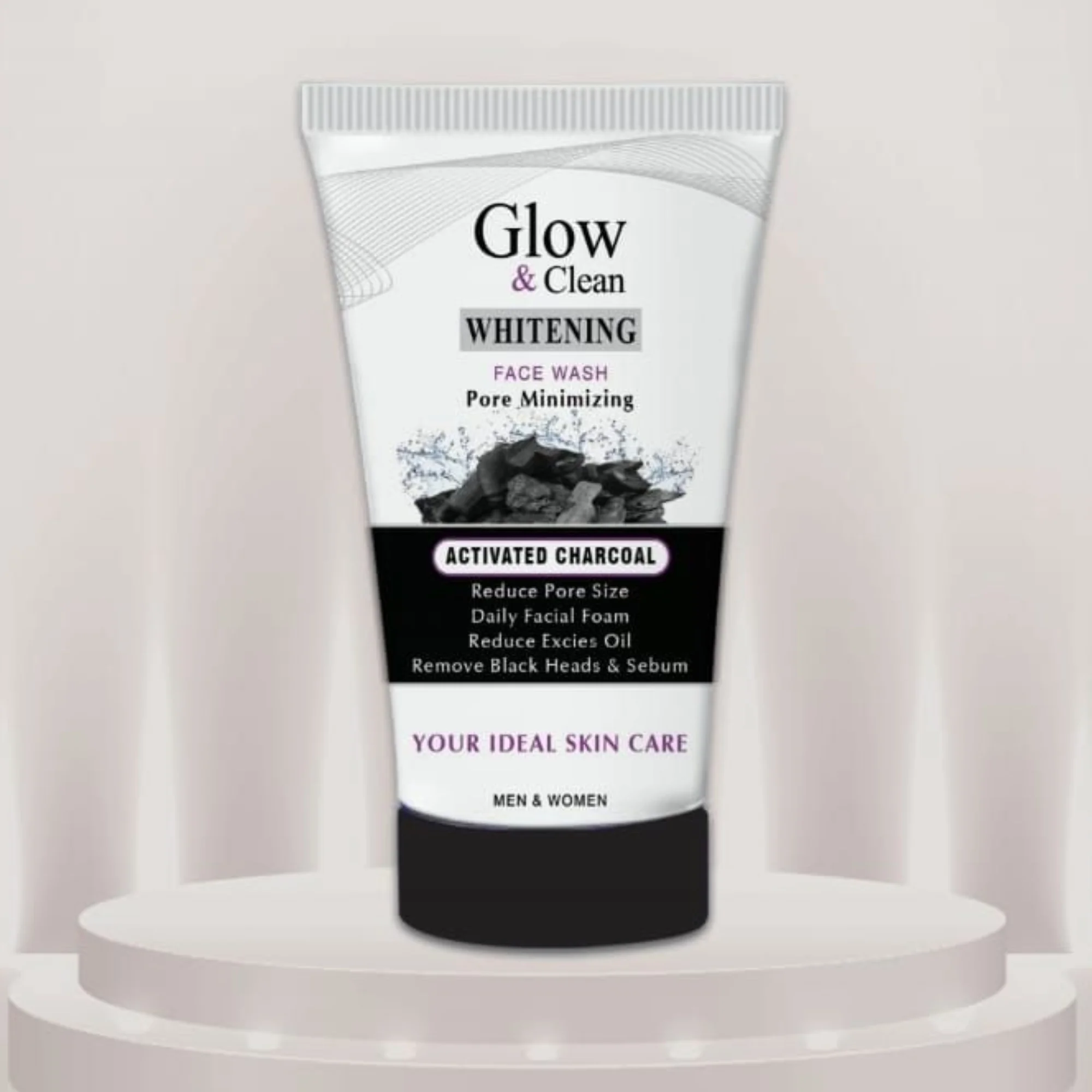 glow & clean charcoal face wash | deep cleansing oil control & pore care glow & clean charcoal face wash | deep cleansing oil control & pore care