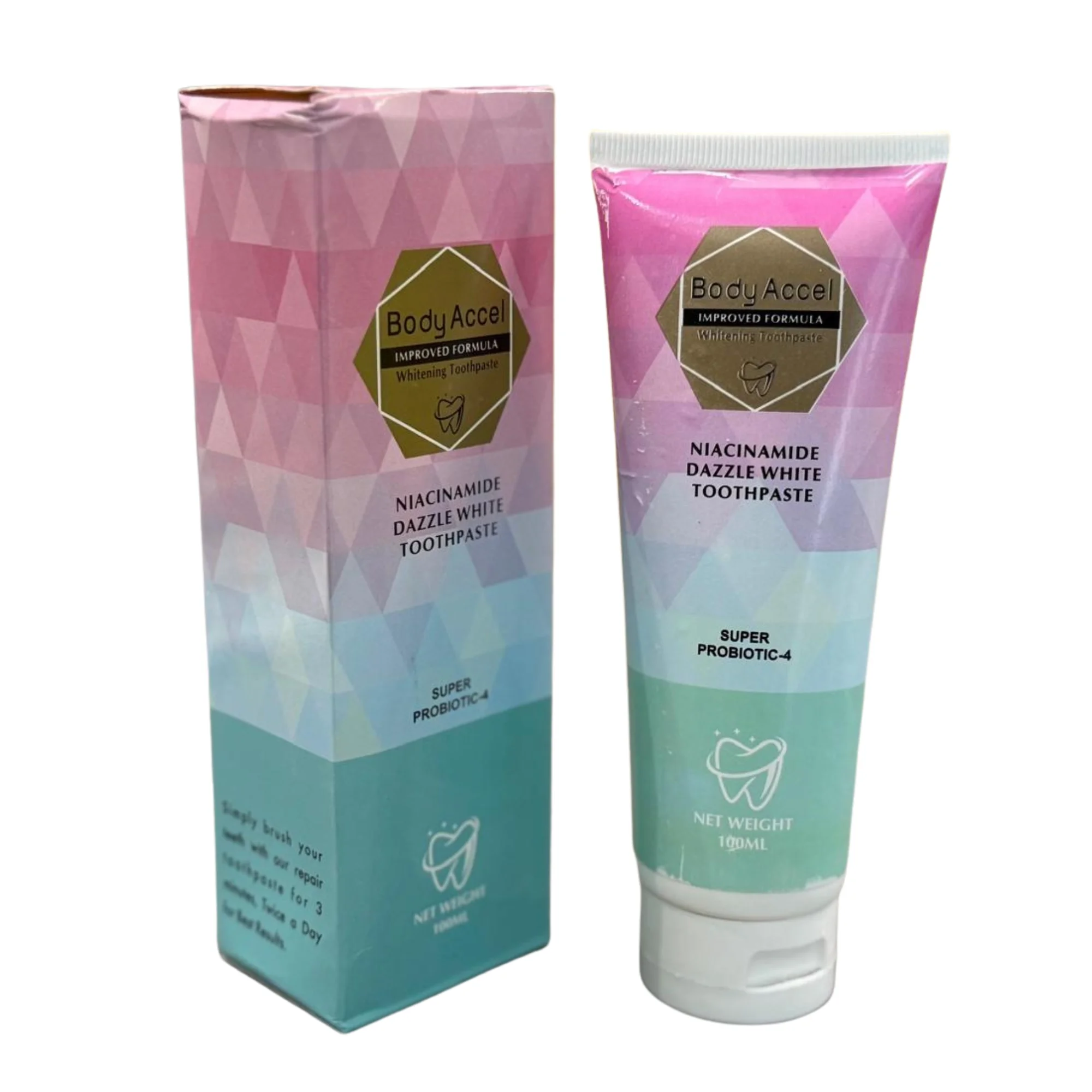 body accel whitening toothpaste | advanced niacinamide probiotic formula | 100ml body accel whitening toothpaste | advanced niacinamide probiotic formula | 100ml