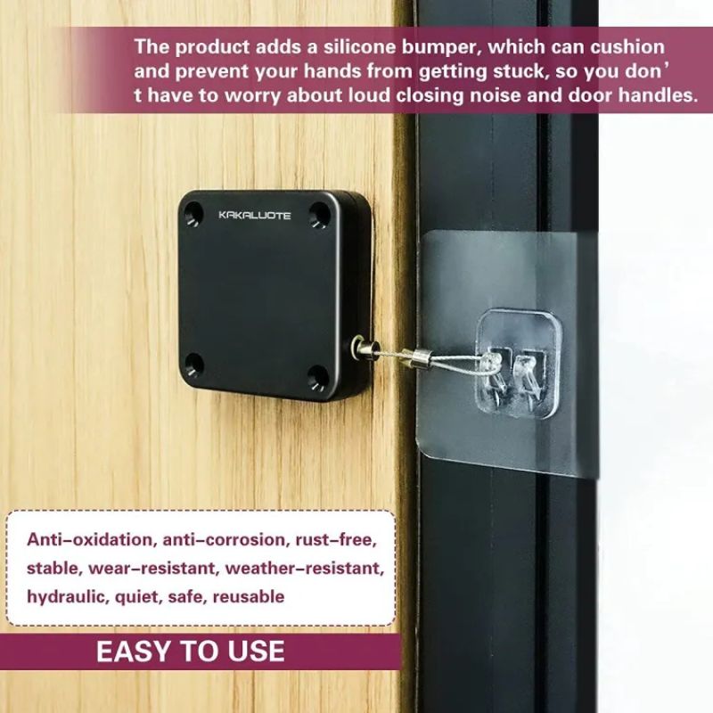 portable automatic door closer | punch free installation | self closing device with strong pull force portable automatic door closer | punch free installation | self closing device with strong pull force