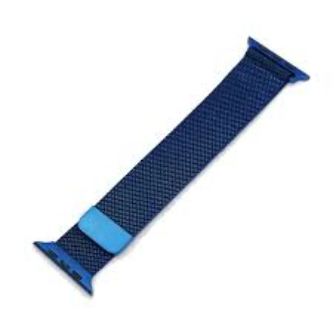 blue | apple watch milanese magnetic loop strap | stainless steel band | 42mm / 44mm / 45mm blue | apple watch milanese magnetic loop strap | stainless steel band | 42mm / 44mm / 45mm