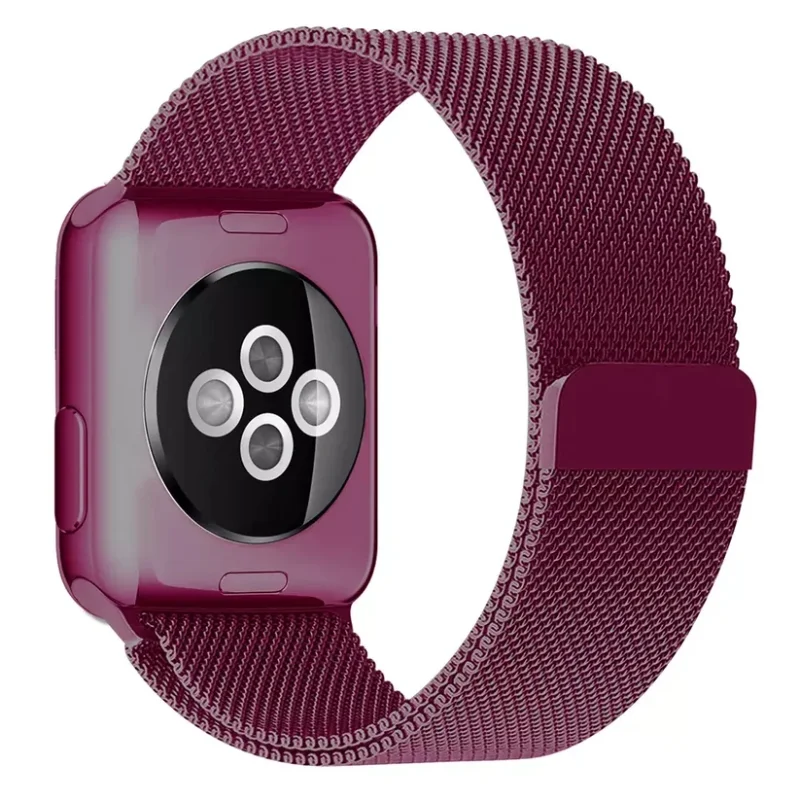 plum | apple watch milanese magnetic loop strap | stainless steel band | 42mm / 44mm / 45mm plum | apple watch milanese magnetic loop strap | stainless steel band | 42mm / 44mm / 45mm