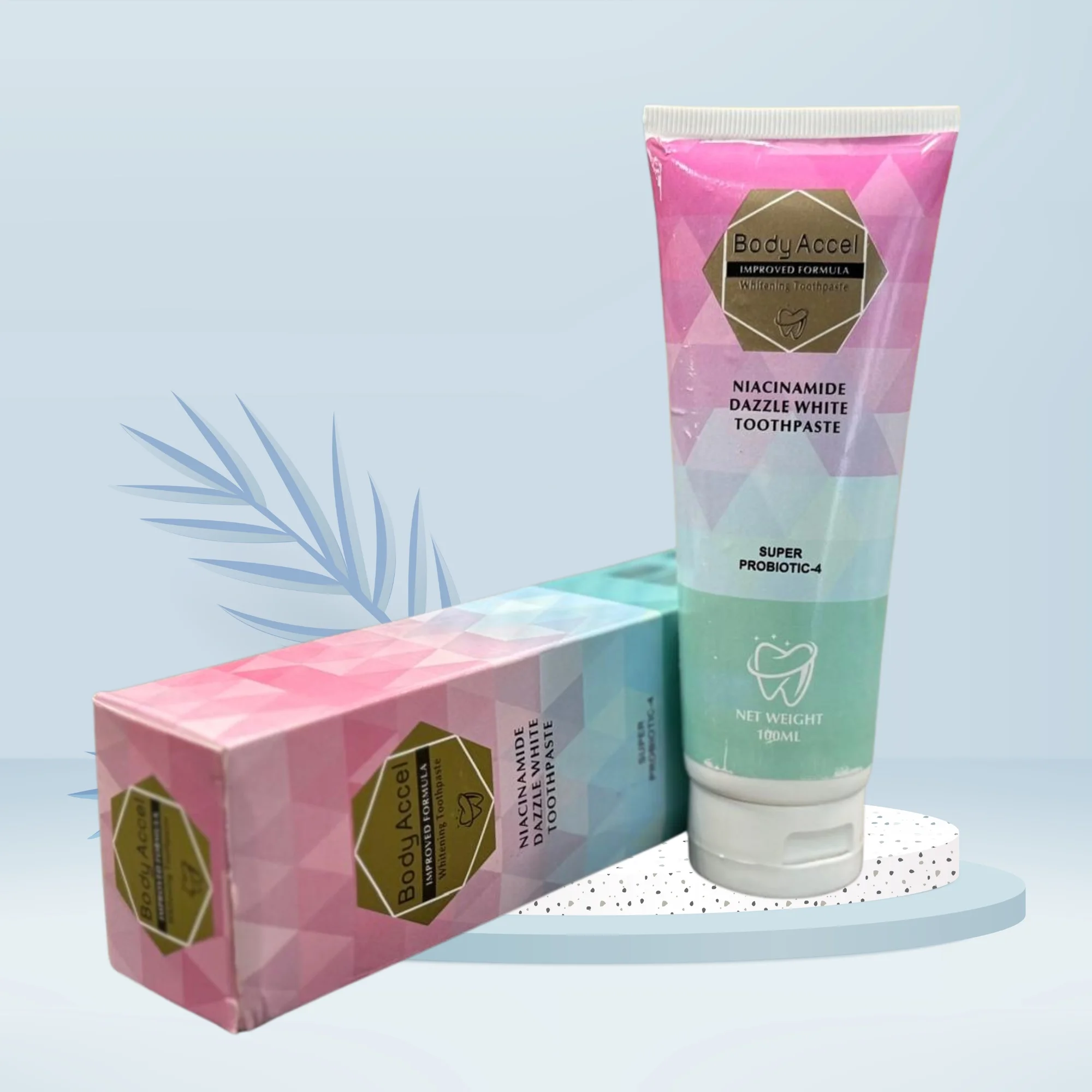 body accel whitening toothpaste | advanced niacinamide probiotic formula | 100ml body accel whitening toothpaste | advanced niacinamide probiotic formula | 100ml