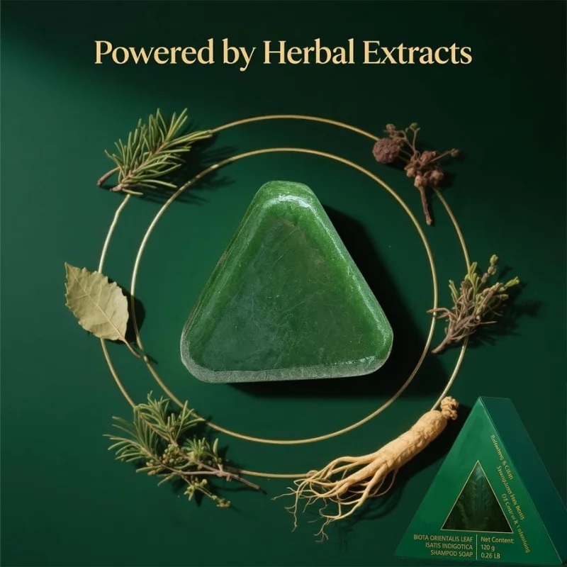 nature triangle shampoo bar | plant based herbal hair growth soap | calming, strengthening & eco friendly nature triangle shampoo bar | plant based herbal hair growth soap | calming, strengthening & eco friendly