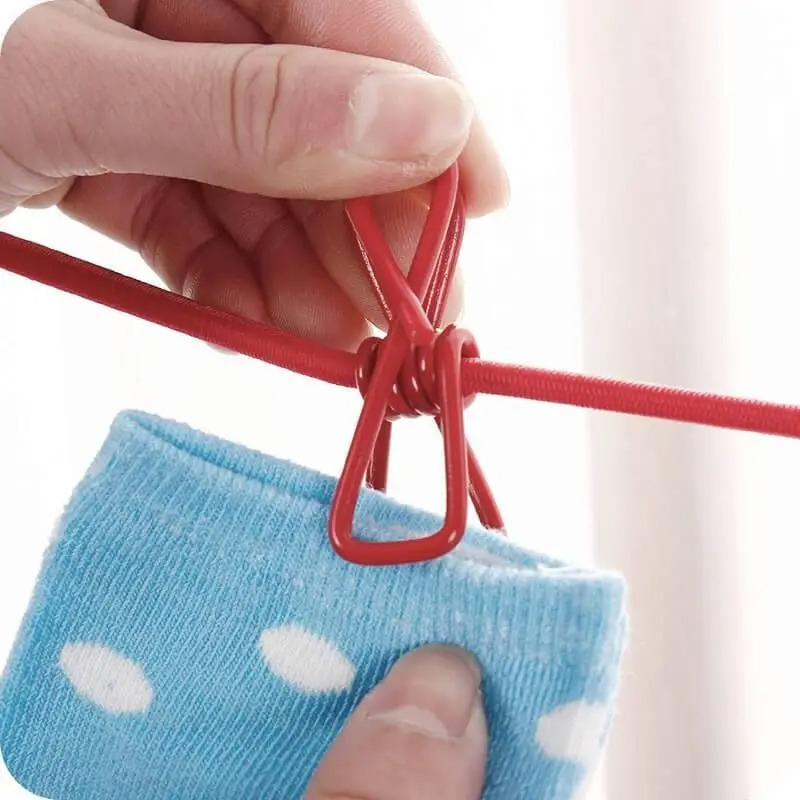portable drying rope with 12 clips & 2 hooks | travel clothesline for indoor & outdoor use portable drying rope with 12 clips & 2 hooks | travel clothesline for indoor & outdoor use