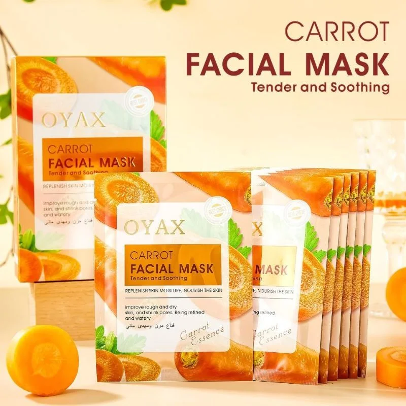 pack of 2 | beauty skin carrot sheet mask | moisturizing, brightening & nourishing facial mask pack of 2 | beauty skin carrot sheet mask | moisturizing, brightening & nourishing facial mask
