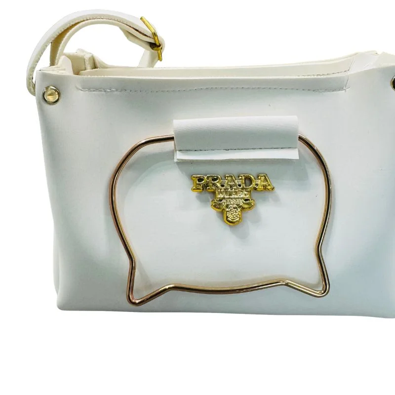 white elegant cat handle handbag for girls & ladies | stylish shoulder & crossbody bag with gold accents | adjustable strap white elegant cat handle handbag for girls & ladies | stylish shoulder & crossbody bag with gold accents | adjustable strap