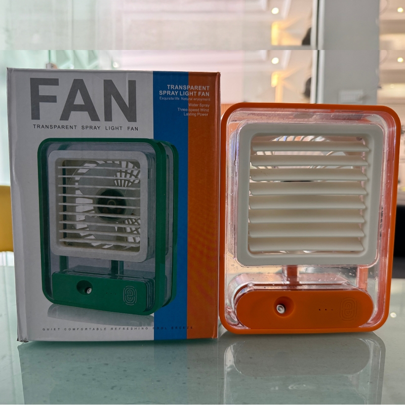 portable usb air cooler fan – 3 speed, mist spray, rechargeable | random color portable usb air cooler fan – 3 speed, mist spray, rechargeable | random color