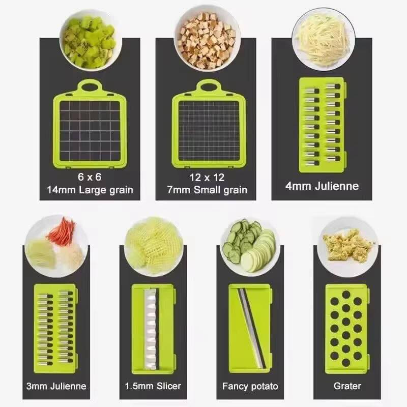 16 in 1 mandoline slicer & vegetable chopper | multifunctional food cutter & grater 16 in 1 mandoline slicer & vegetable chopper | multifunctional food cutter & grater