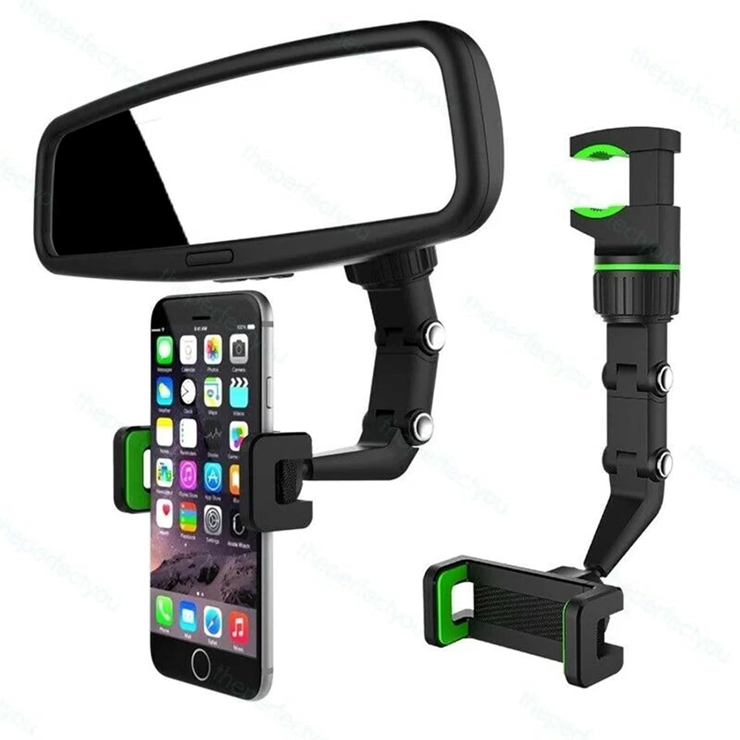 universal car rearview mirror phone holder | hands free adjustable mount for smartphones & gps universal car rearview mirror phone holder | hands free adjustable mount for smartphones & gps