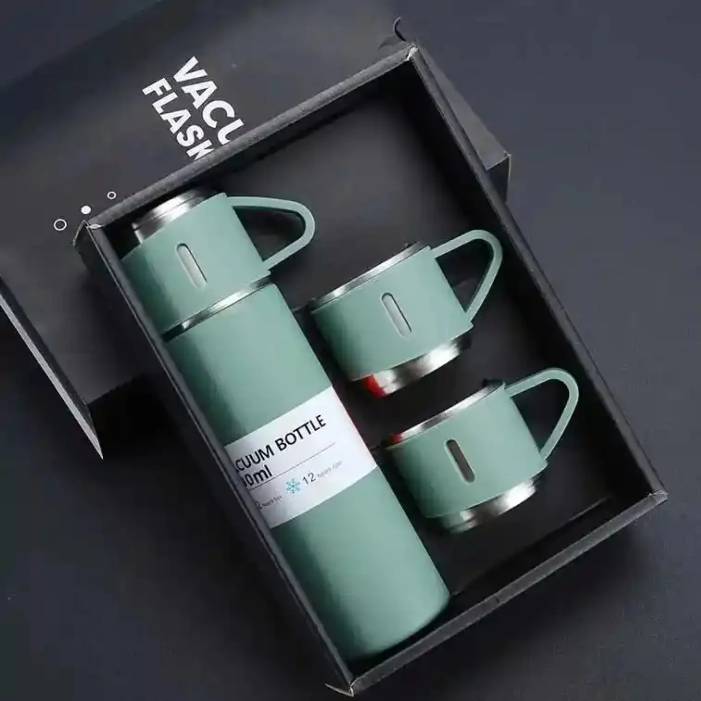3 cup 500ml double layer stainless steel vacuum flask set | hot & cold | travel thermos 3 cup 500ml double layer stainless steel vacuum flask set | hot & cold | travel thermos
