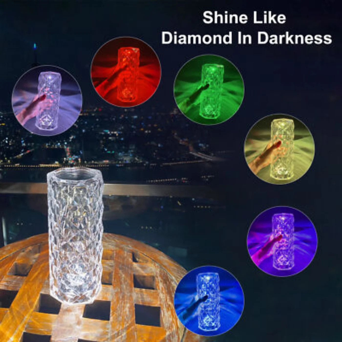 16 colors diamond rose crystal touch lamp | usb rechargeable bedside lamp with remote 16 colors diamond rose crystal touch lamp | usb rechargeable bedside lamp with remote