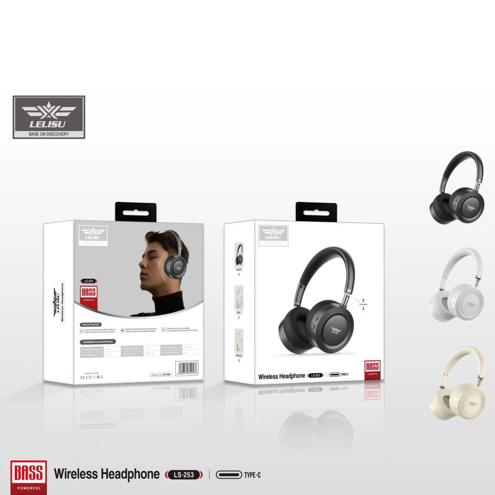 Lelisu LS-253 Wireless Bluetooth Over-Ear Headphones – Type-C Charging