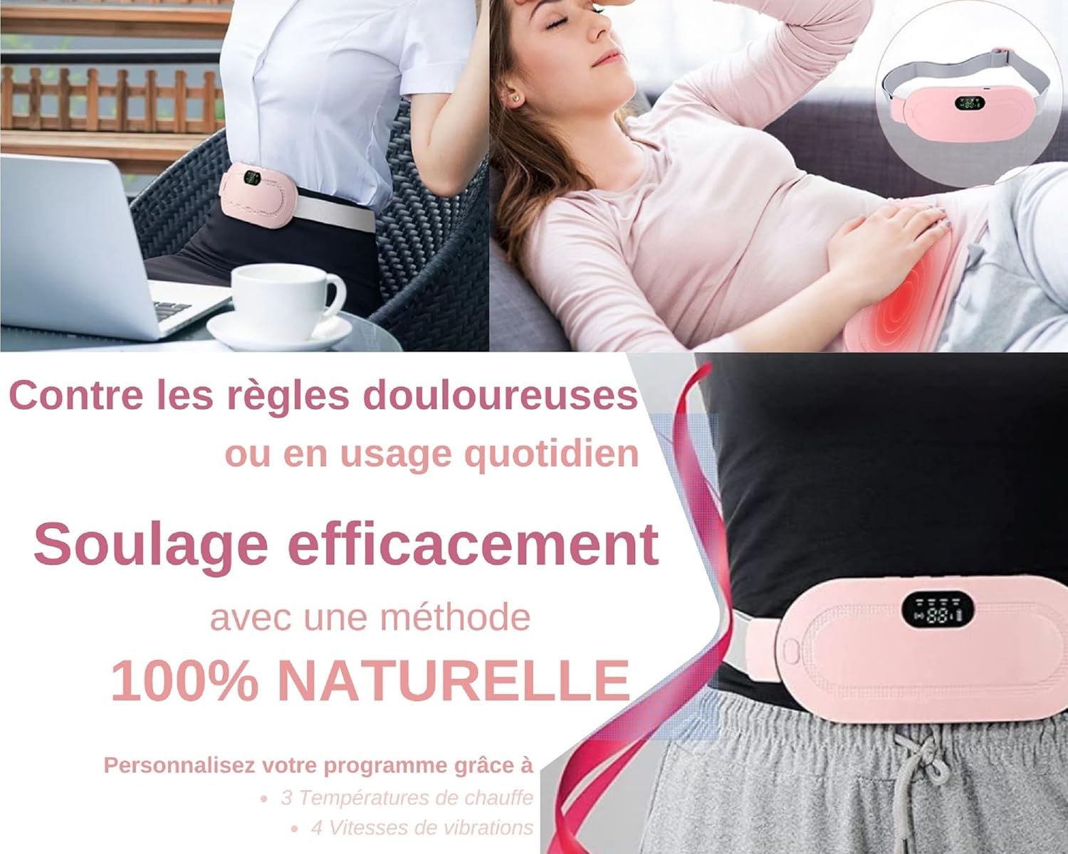 digital period heating pad & vibrating belt | 3 heat levels, 4 massage modes | fast relief for menstrual cramps digital period heating pad & vibrating belt | 3 heat levels, 4 massage modes | fast relief for menstrual cramps