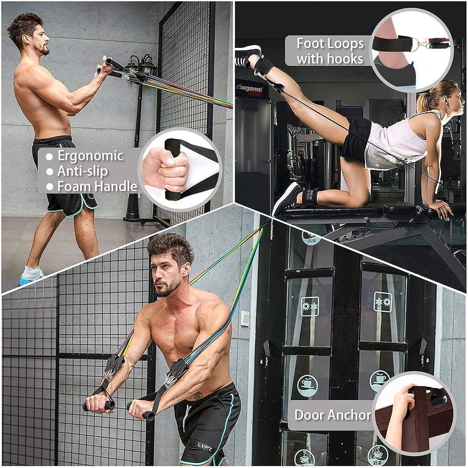 gym belt with box | 5 in 1 power exercise resistance band set | adjustable fitness equipment for all gym belt with box | 5 in 1 power exercise resistance band set | adjustable fitness equipment for all