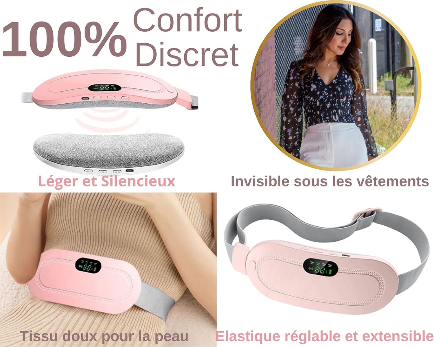 digital period heating pad & vibrating belt | 3 heat levels, 4 massage modes | fast relief for menstrual cramps digital period heating pad & vibrating belt | 3 heat levels, 4 massage modes | fast relief for menstrual cramps