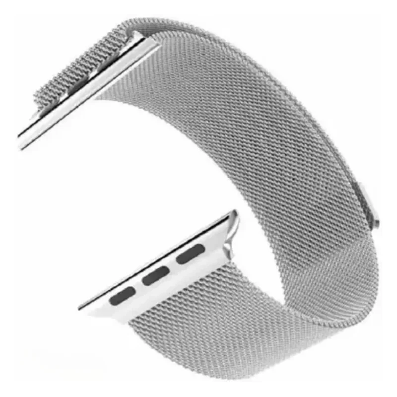 silver | apple watch milanese magnetic loop strap | stainless steel band | 42mm / 44mm / 45mm silver | apple watch milanese magnetic loop strap | stainless steel band | 42mm / 44mm / 45mm