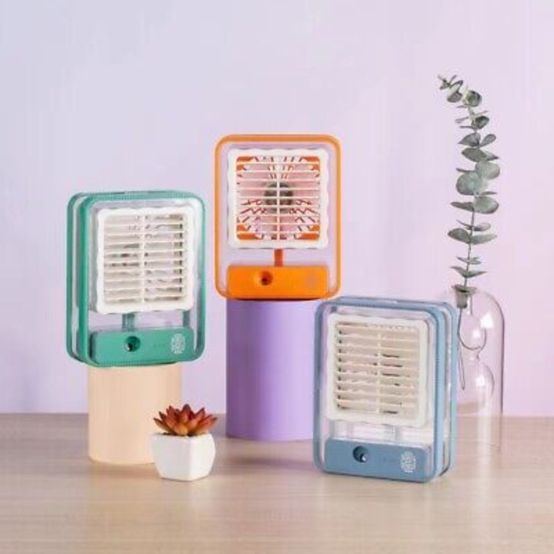 portable usb air cooler fan – 3 speed, mist spray, rechargeable | random color portable usb air cooler fan – 3 speed, mist spray, rechargeable | random color