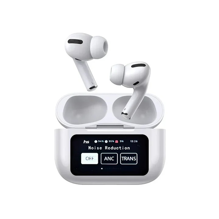 white a9 pro anc bluetooth 5.4 wireless earbuds with smart screen and active noise cancellation white a9 pro anc bluetooth 5.4 wireless earbuds with smart screen and active noise cancellation