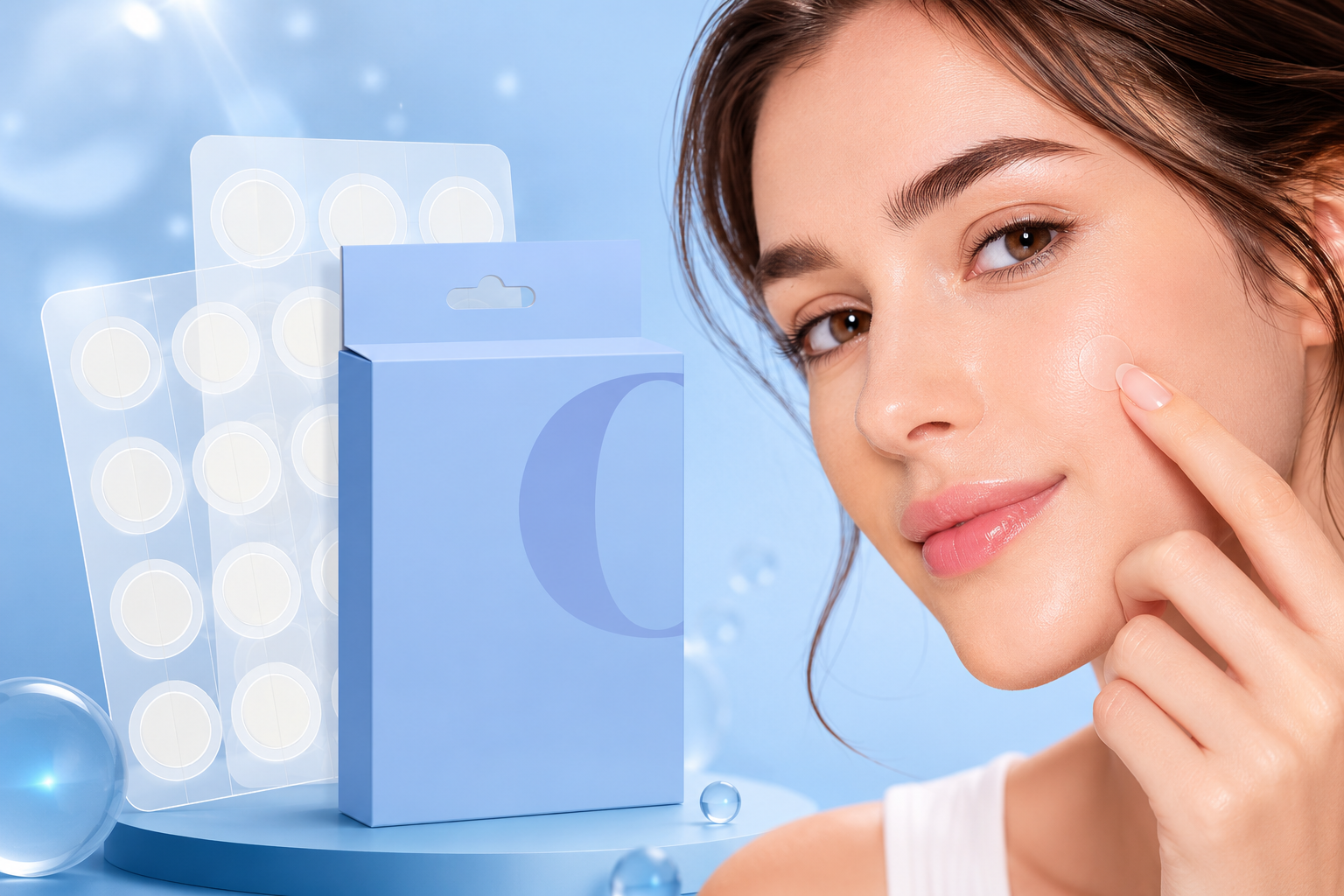 Invisible acne patches