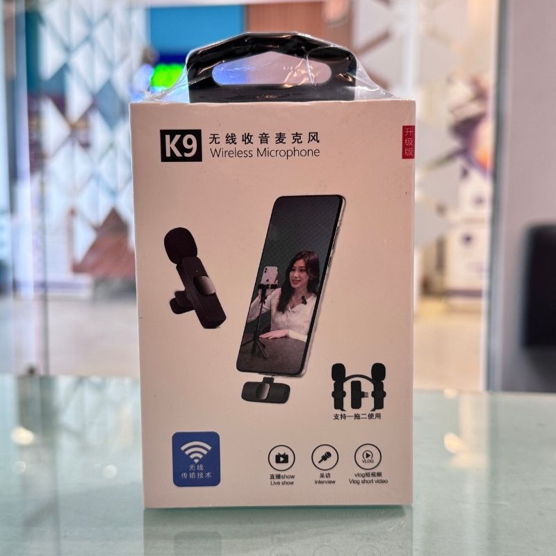 K9 Dual Wireless Lavalier Microphone | Plug & Play USB Type-C | Mic with Auto Sync & Noise Reduction