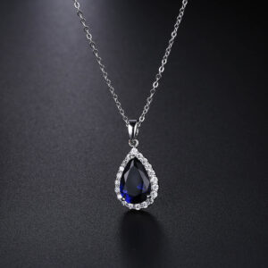 white zircon pendant necklace copper pave fashion