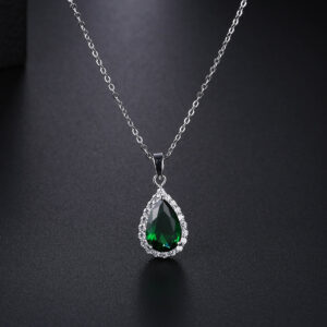 white zircon pendant necklace copper pave fashion