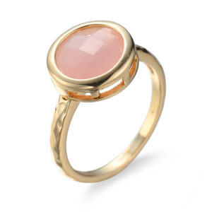 women pink zircon gemstone ring luxury geometric jewelry