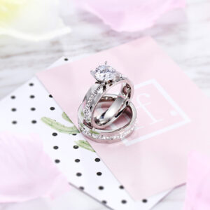 titanium steel couple rings valentine gift