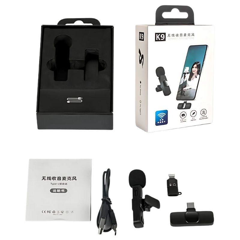 k9 wireless lavalier microphone | plug & play type c & ios mic with noise reduction k9 wireless lavalier microphone | plug & play type c & ios mic with noise reduction