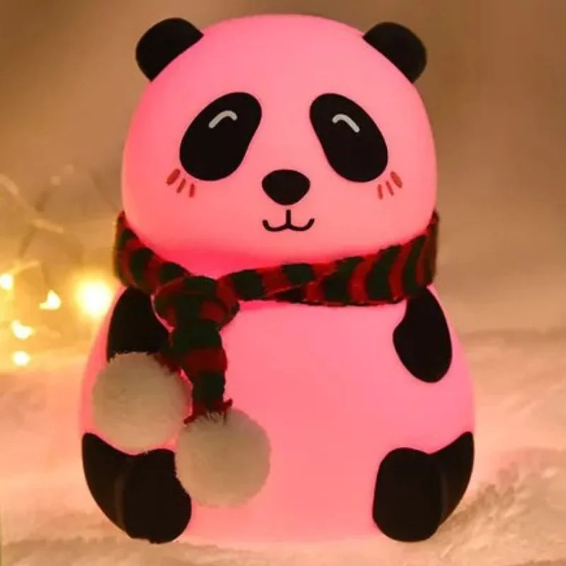 panda led night lamp | yh 608 model | soft silicone rechargeable night light | 7 color touch control | kids bedroom, nursery & gift decor panda led night lamp | yh 608 model | soft silicone rechargeable night light | 7 color touch control | kids bedroom, nursery & gift decor