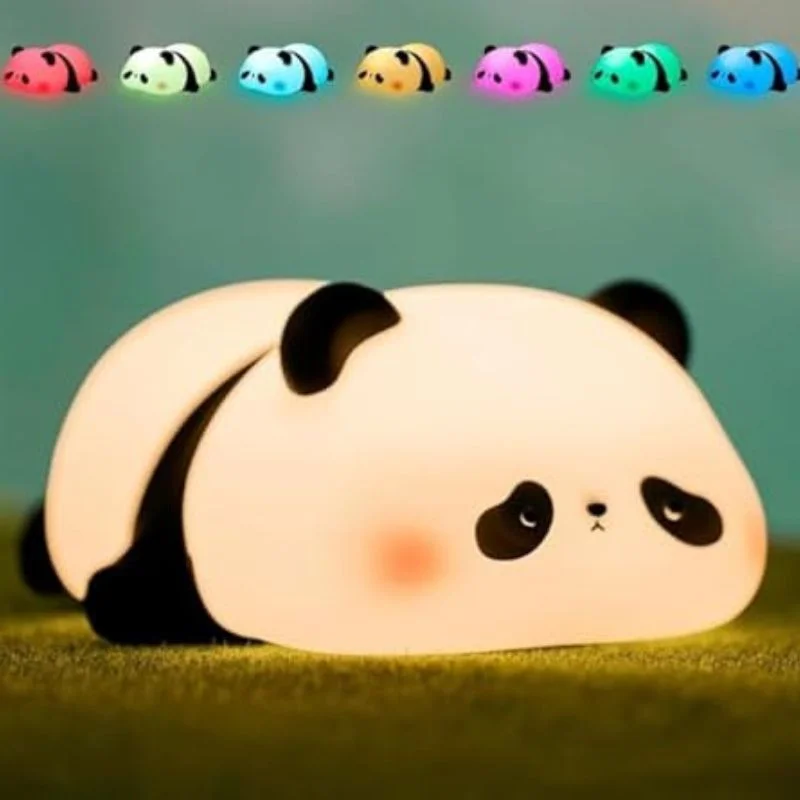 Cute Panda Soft Silicone LED Animal Bedside Lamp | Tap Control & USB Rechargeable |  Panda Night Light for Kids