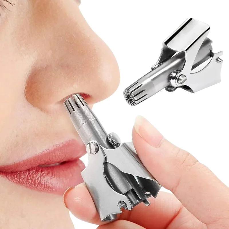 manual stainless steel nose & ear hair trimmer – painless, battery free precision grooming tool with cleaning brush manual stainless steel nose & ear hair trimmer – painless, battery free precision grooming tool with cleaning brush